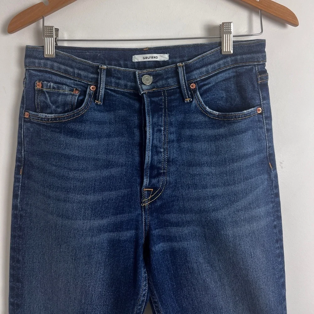 GRLFRND Size 28‎ Karolina Button Fly High Rise Straight Jeans In Joan Jett